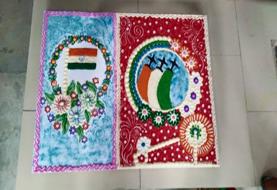 Creative rangoli on the occasion of INDEPENDENCE DAY